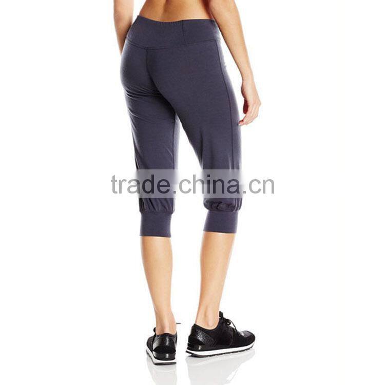 Summer feeling women sweat pants half merino wool jogger pants