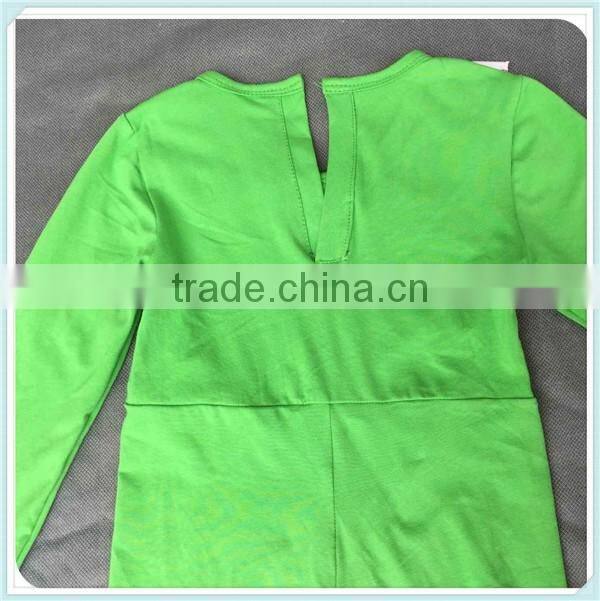 2016 high quality! Wholesale ruffle romper cute baby green Fog romper