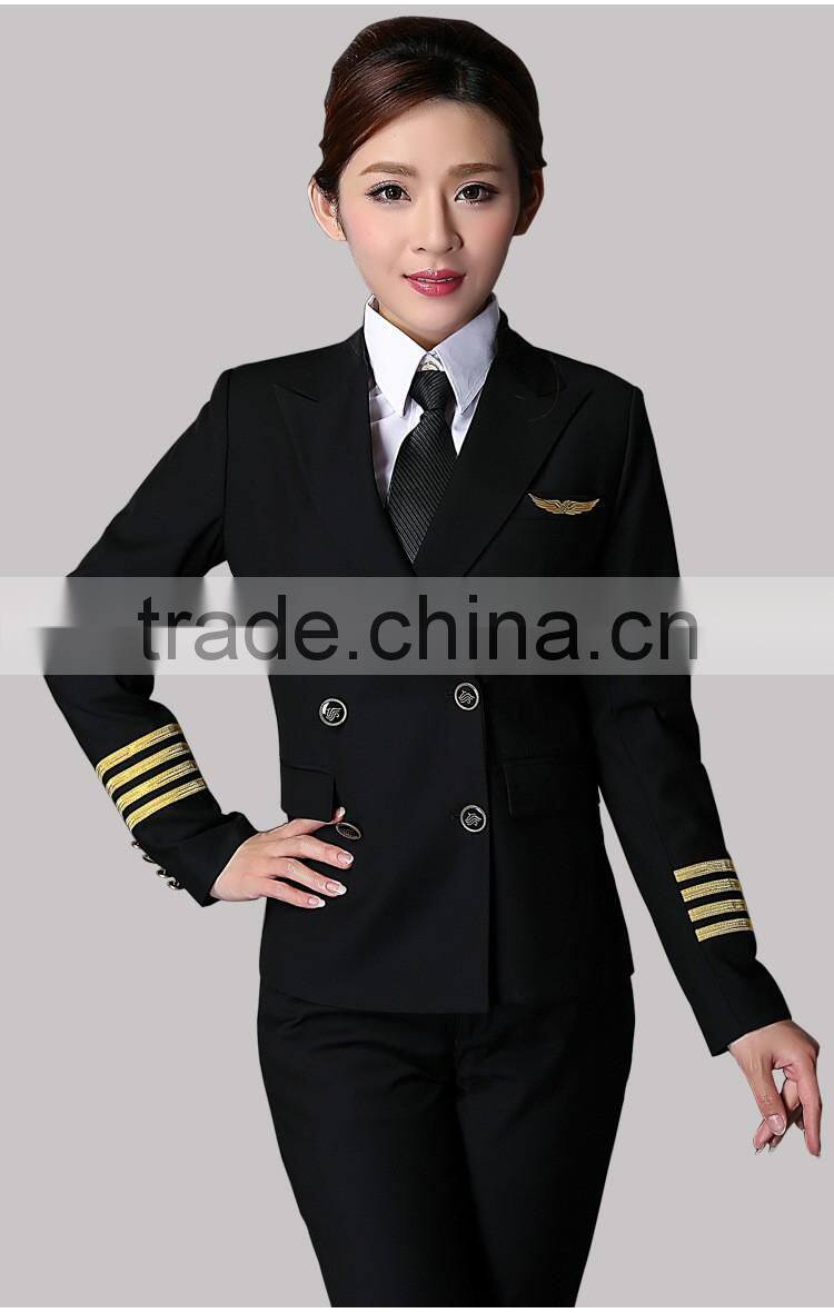 Juqian High Quality Custom suits design Unisex Airline Pilot Uniform Clothing AviatorJacket/Unisex Pilot uniform Suit
