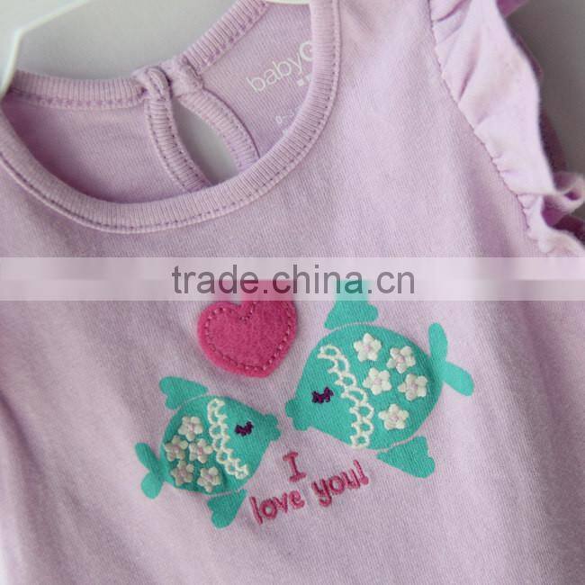 Purple Cartoon Baby Girl Rompers