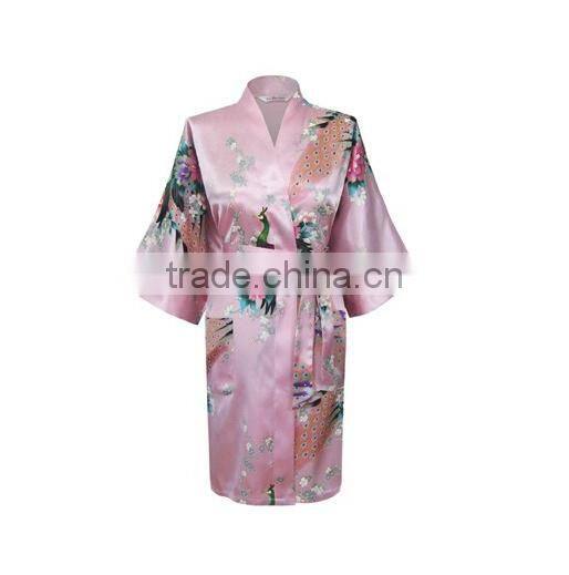 Woman long Style Satin Kimono Robes 14 colors size large size PC034