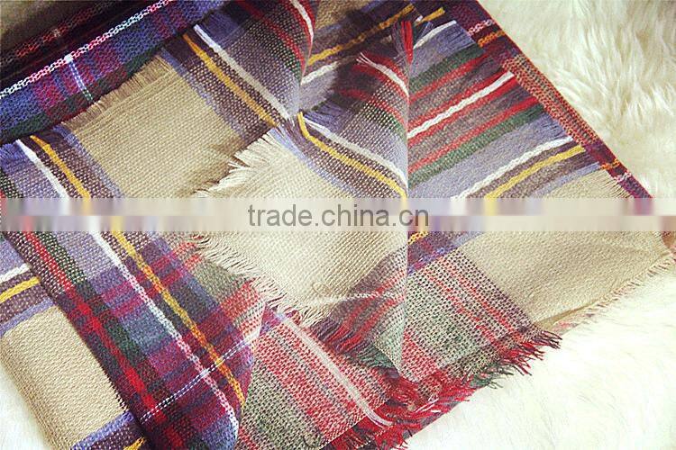 2014 winter hot sale camel plaid scarf