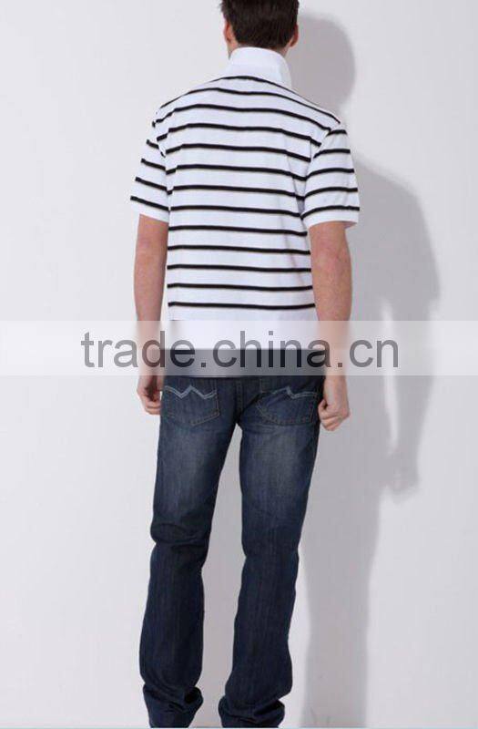 hot sale new fashional men's apparel short sleeve striped polo shirts