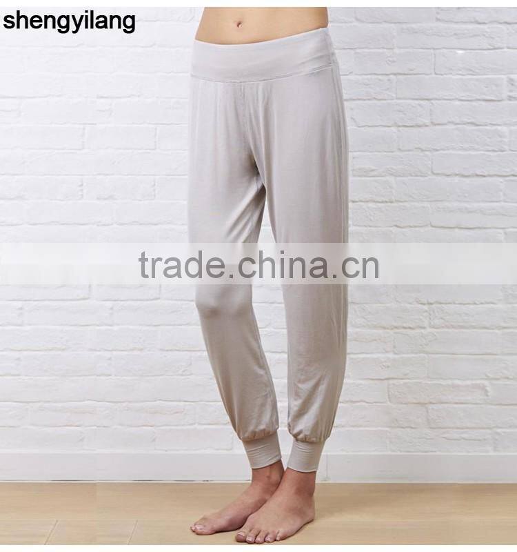2016 high quality OEM/ODM bamboo product custom sports pants loose yoga pants in guangzhou