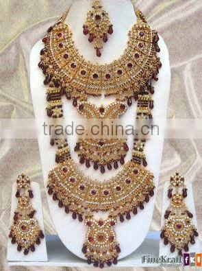 Indian Style Fashion Kundan Necklace Set Jewelry