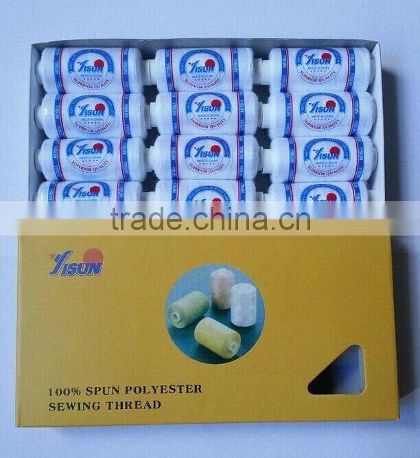 5pcs plastic tube of colorful polyester thread blister on card