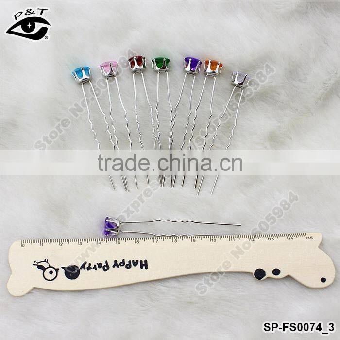 U shaped Hair pins Rhinestone Crystal hairpins for girls hair accessories wholesale