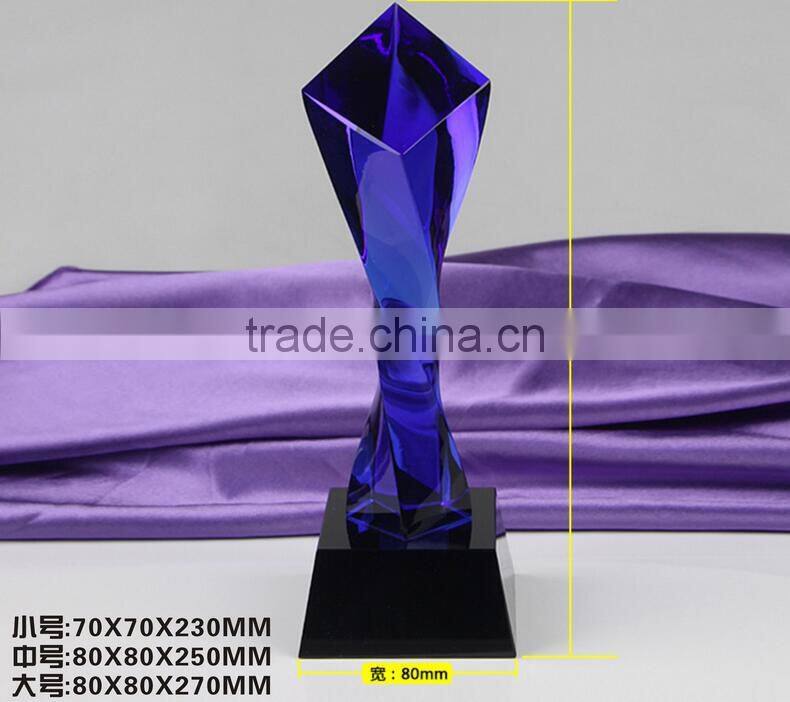 logo customized personalized china crystal glass souvenir trophy
