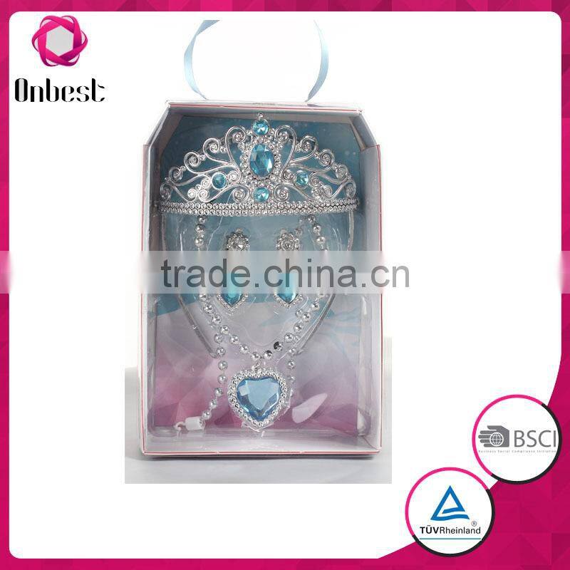 New PVC box princess necklace & wand set for baby girls frozen accessory