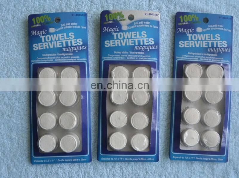 100% natural ECO Mini Disposable Magic Compressed Coin Tissue