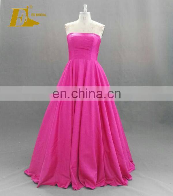 Elegant Strapless A Line Taffeta Long Evening Prom Dress