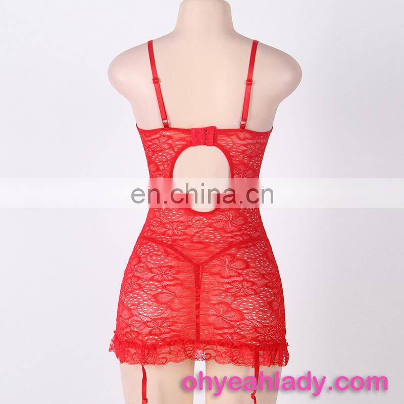 Three Color Four Size Lace See Through Sexy Lingerie for Fat Women