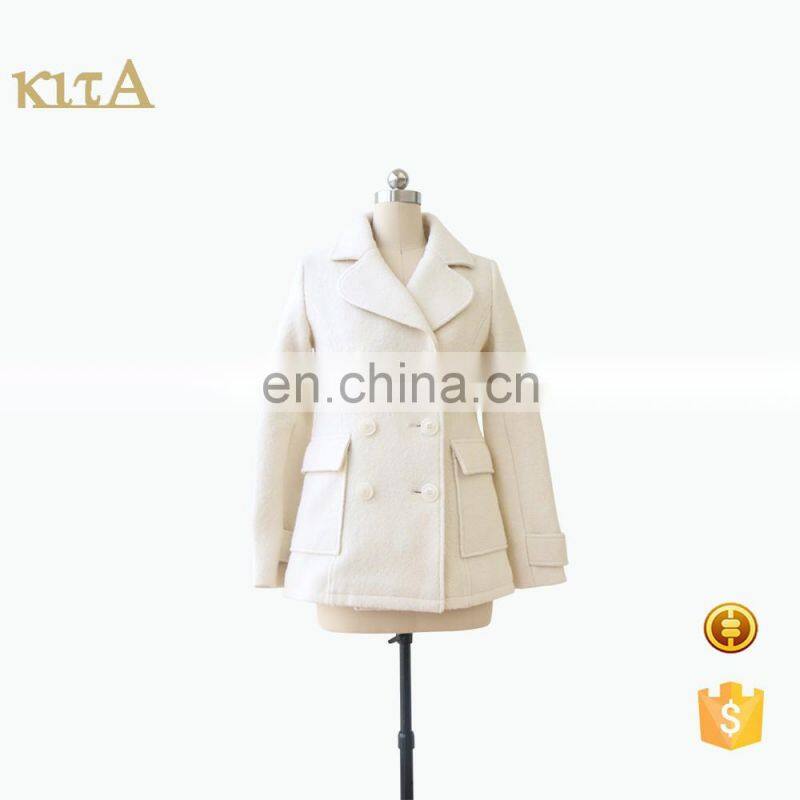 women brand quality winter tailored collar wool peacoat