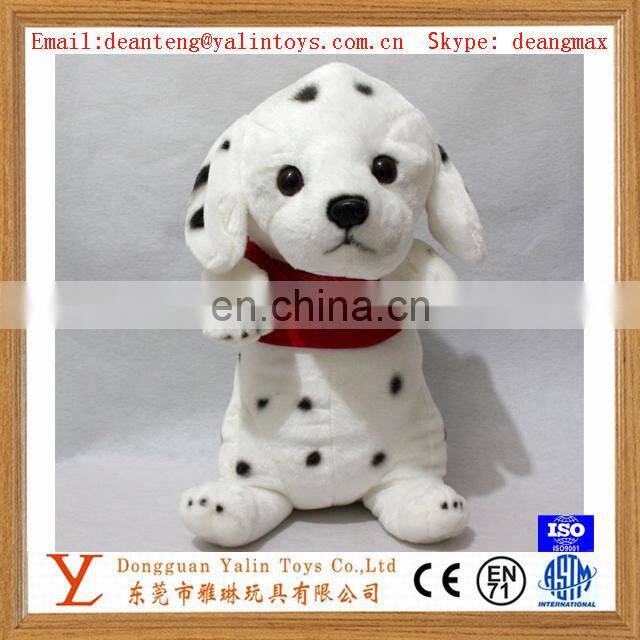 Best sale cute super plush stuffed toy spotted puppy lovely design for kids meet EN71&ASTM&3C ect standards