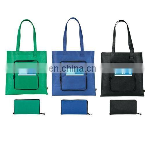 Golden Laminated PP woven tote bag, reusable folding shopping bags