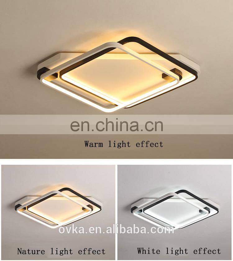 Simple modern led ceiling light three colors and dammable with remote control