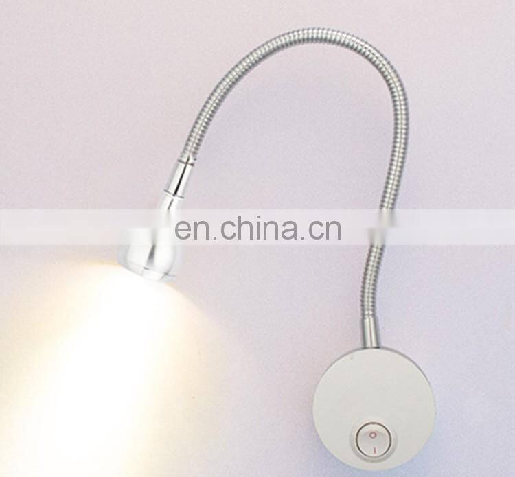Cheap price bathroom mirror lamp with flexible hose mini led reading lamp for bedroom OEM gooseneck led headboard wall lamp