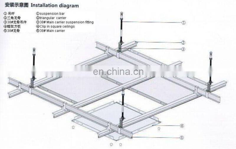 600x600 Aluminum Sheet Metal Ceiling light baffle aluminum ceiling system
