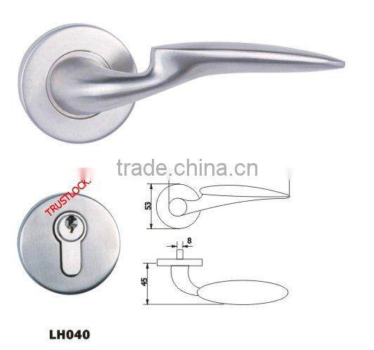 Solid Stainless Steel Lever Door Handle with Escutcheon