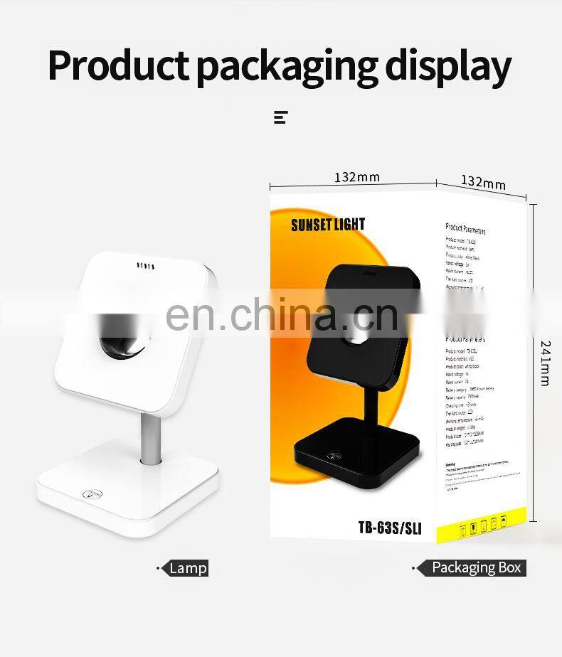 Sunset Night Light Atmosphere Mood Lighting Usb 180 Degree Tiktok Smart White Led Lamp Sunset Projector Lamp Light