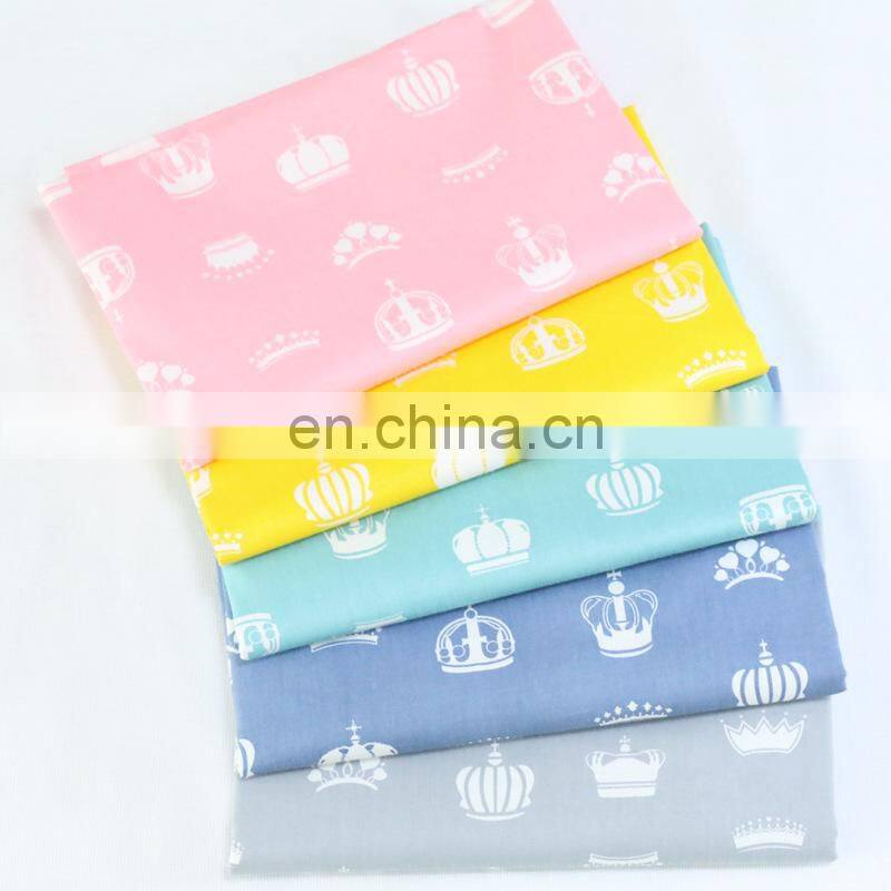 North Europe Crown cartoon corrugated print fabric kindergarten pure cotton bedding fabric baby pajamas wrapped fabric