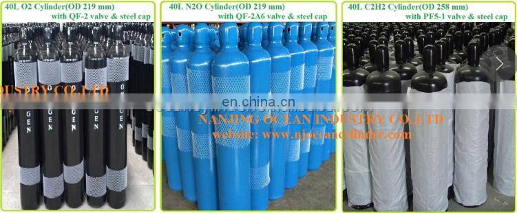 HG-IG ISO9809-3 Seamless Steel gas cylinder ,oxygen cylinder with QF-2G1 valve
