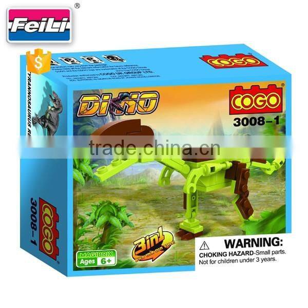 Cogo blocks 3 in1 dinosaure construction bricks with 59pcs creative bricks toys blocks