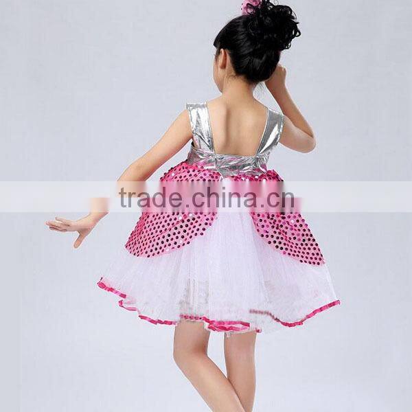 Latest children kids ballroom sequin dress latin dance costume modern dance costumes children