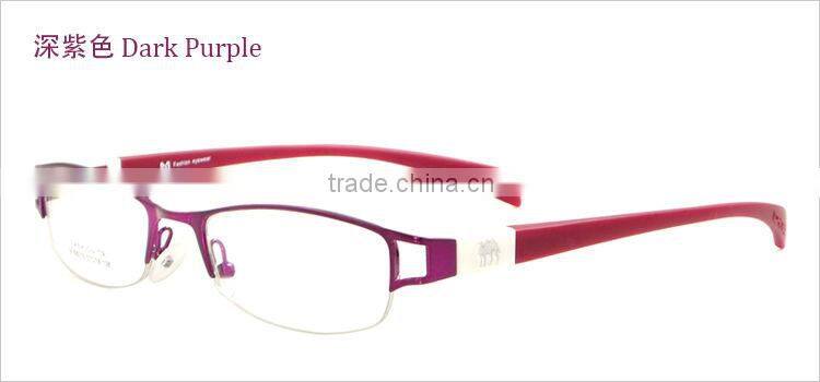 Style colored design full frame metal TR90 changeable temple for women eyewear