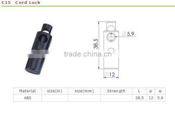 Plastic Cord Stopper Barrel Cord Lock for apparel accessories