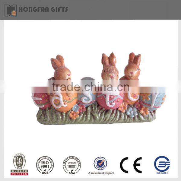 hot sell funny bunny stand ceramic easter egg holder