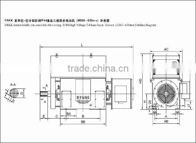 Shanghai quanlai electric YR series High Voltage Three Phase AC Motor