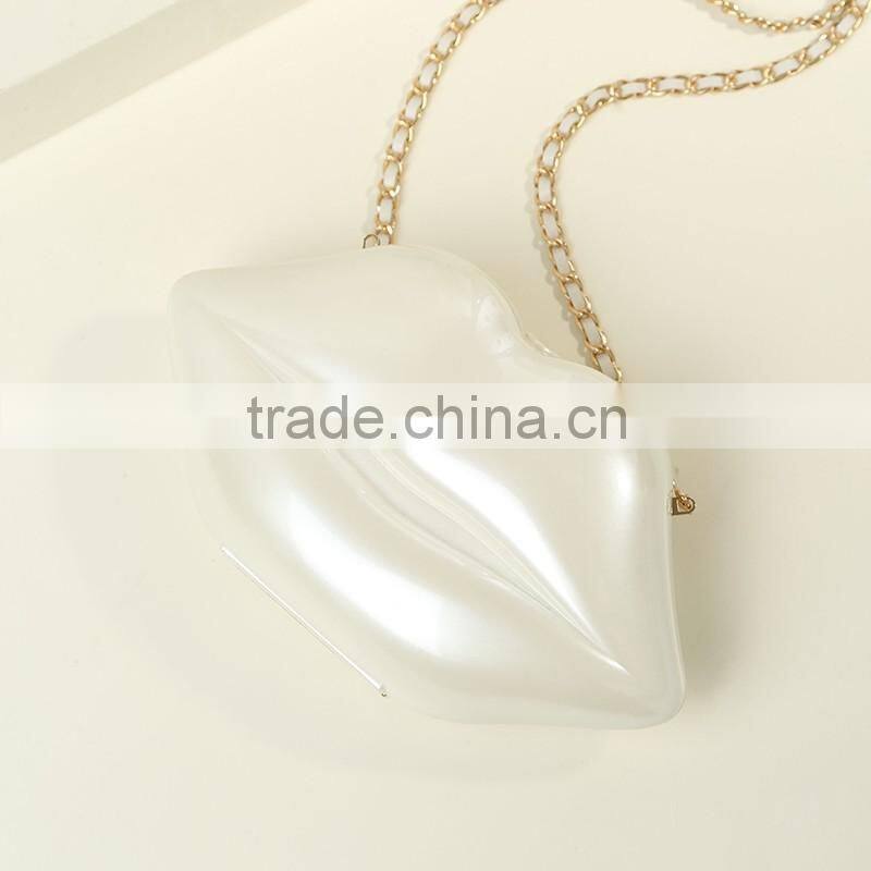 57 2016 New Arrival Big Lip Pu Leather Women's Clutch Chain Shouder Messenger Bags Evening Bag Red Lip Purse Women Handbags