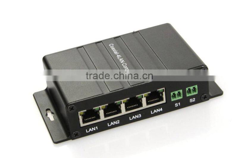 High quality 1C4E EoC Converter with 1 BNC Port and 4x Ethernet Ports