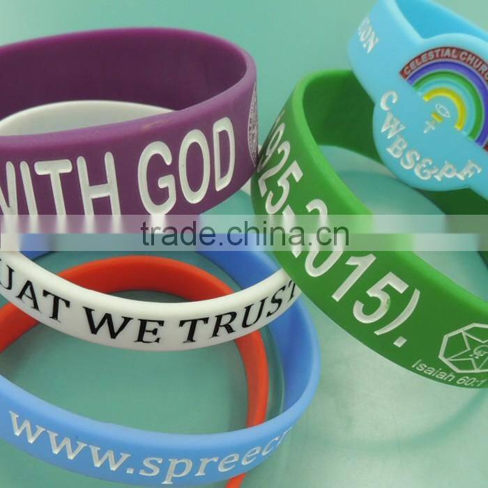 Custom Logo /Size Rainbow Silicone Wristbands