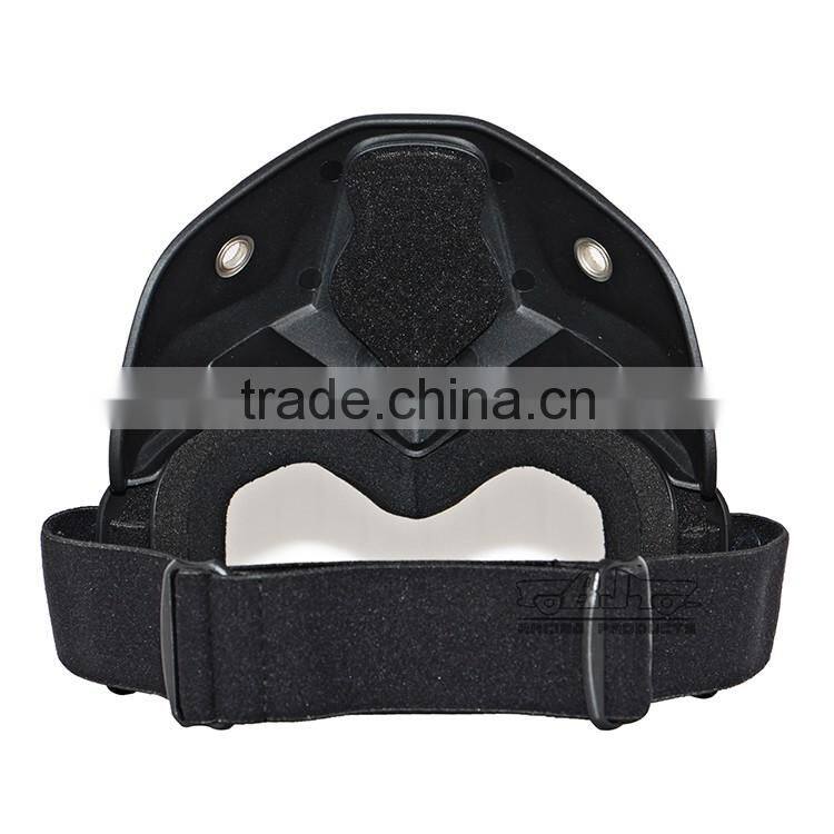 BJ-MG-022 High Quality Motocross Full Face Protective Safty Goggles Face PE+PC silicone antiskid stripe Clear Transparent Goggle