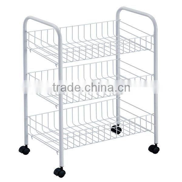 3 Tier metal Home Office Storage Cart Smart Moving kitchen rack