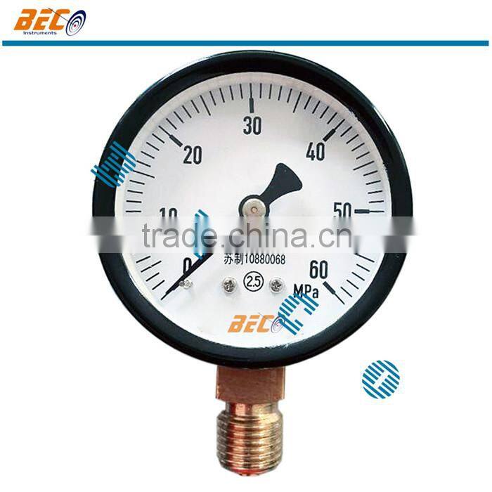 (Y-75A) 75mm large size single mpa scale dial design bottom thread type high pressure gauge