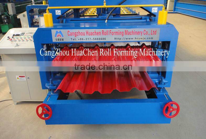 china supplier HC35-27 Galvanized Wall Tile Making Machine / Steel Roofing Profile Cold Roll Forming Machine