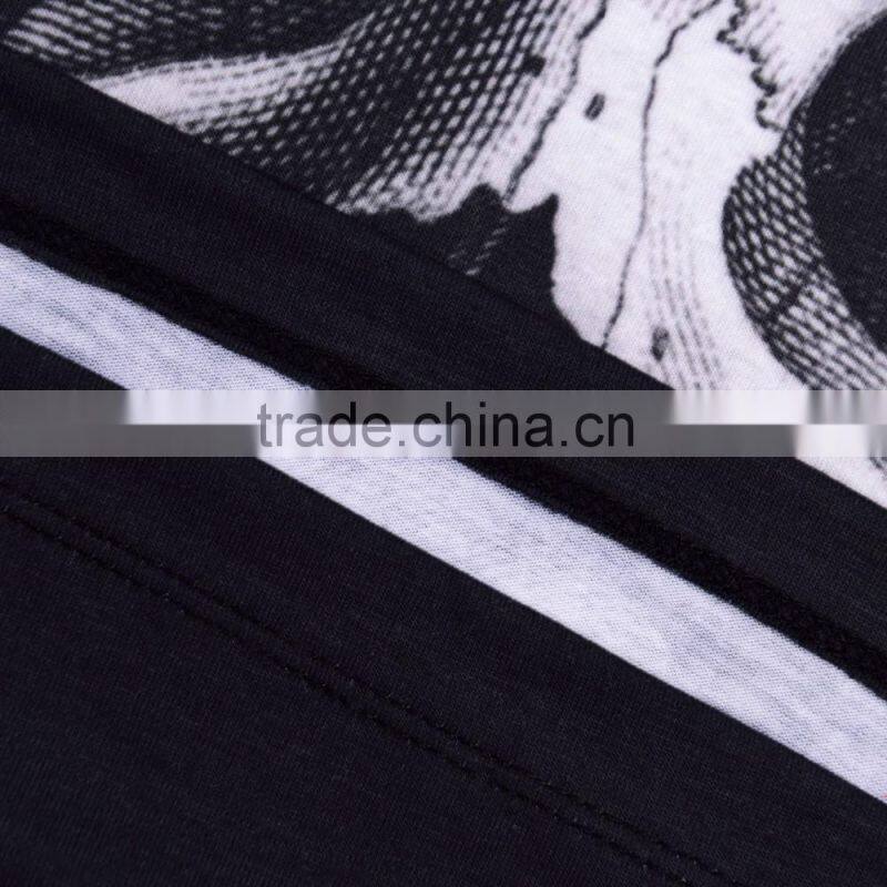 China Supplier Hot Sale Custom 3D Printing Skull Black Branded Woman T-shirt