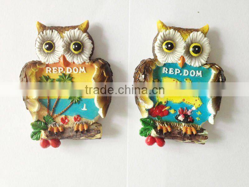 Owl shape resin fridge magnets