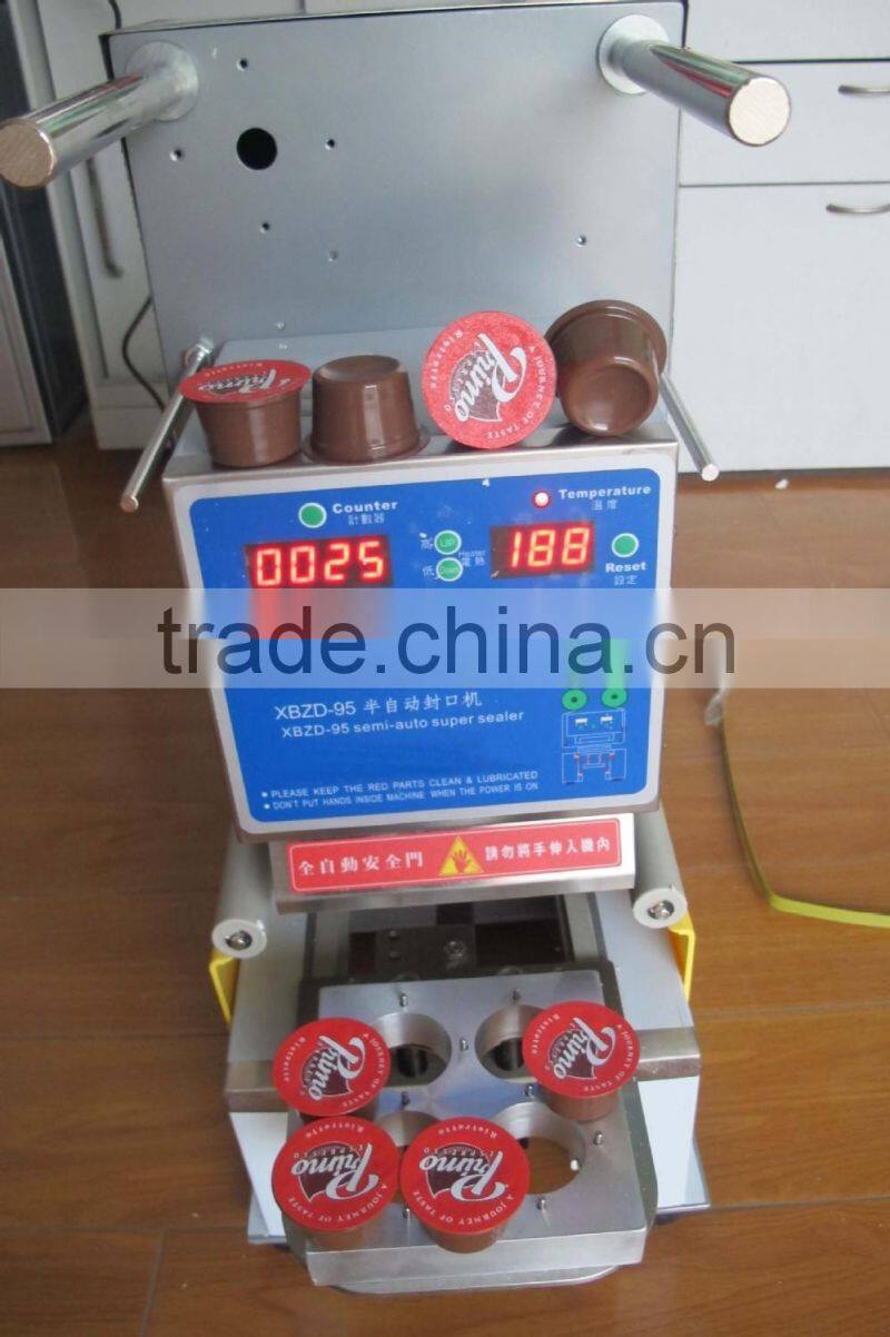 Semi-Auto Coffee Capsule Sealing Machine Foil Type for espresso capsule