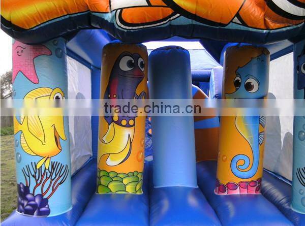 32ft long small Inflatable Seaworld Obstacle Course for kids