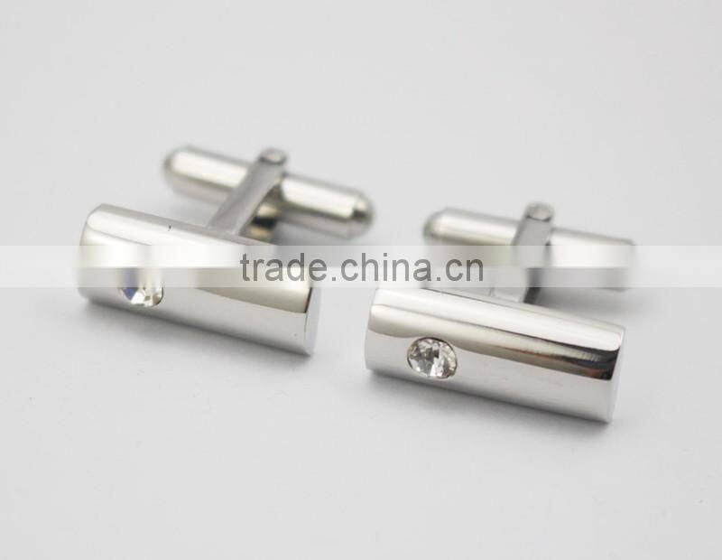CZ Crystal Stone Stainless Steel Cufflinks For Men's Shirts
