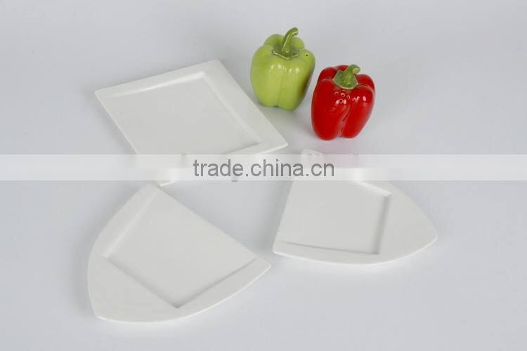 hot selling hotel white ceramic snack set