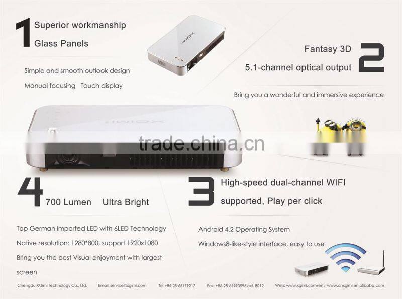 hot heat sells in! China best blue HD 3D 2205P Smart LED Multi-Media Projector Multi-Media wifi Anorid 4.2 Projector