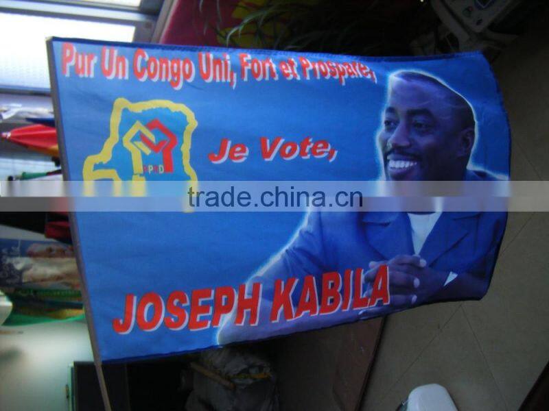 wholesale polyester flag hand flag for election campaign