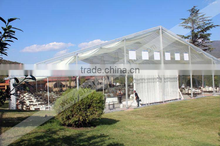 15m clear span party tent glass wall