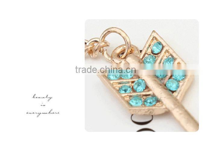 New gold chain design jewellery arrow charm feather pendant necklace