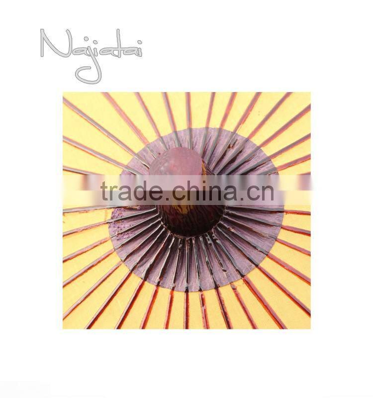 Kimono Orange Hand Painted Handmade Japanese Cloth Paper Umbrella